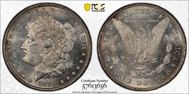 1878 7TF $1 VAM 70, Doubled RIB MS62