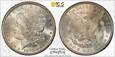 1878 7TF $1 R79 VAM 203 Short Leaf MS63