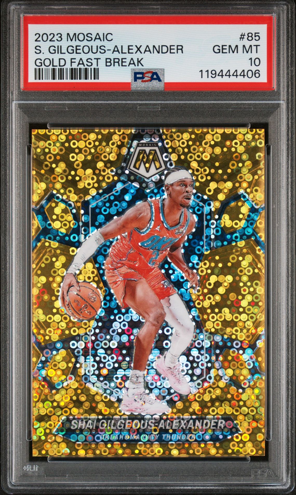 2023 Panini PANINI MOSAIC GOLD FAST BREAK #85 S. Gilgeous-Alexander front