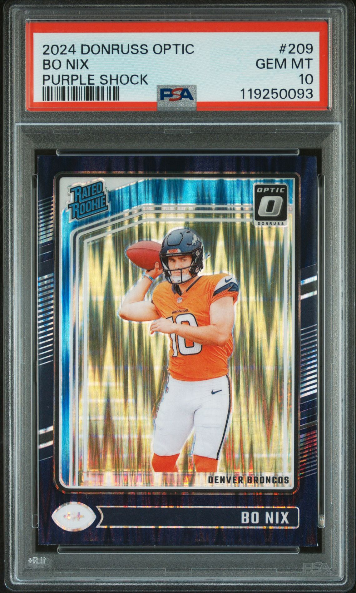2024 Panini PANINI DONRUSS OPTIC PURPLE SHOCK #209 Bo Nix front