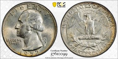 1952-D 25C Large D, FS-501 MS64