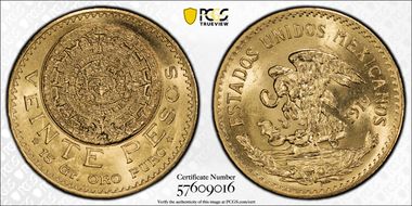 1919 20 Peso KM-478  Au MS64