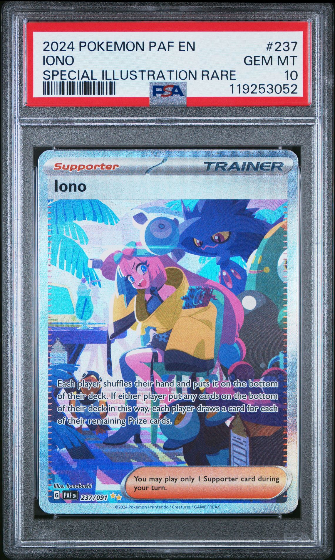 2024 Pokemon POKEMON PAF EN-PALDEAN FATES SPECIAL ILLUSTRATION RARE #237 Iono front