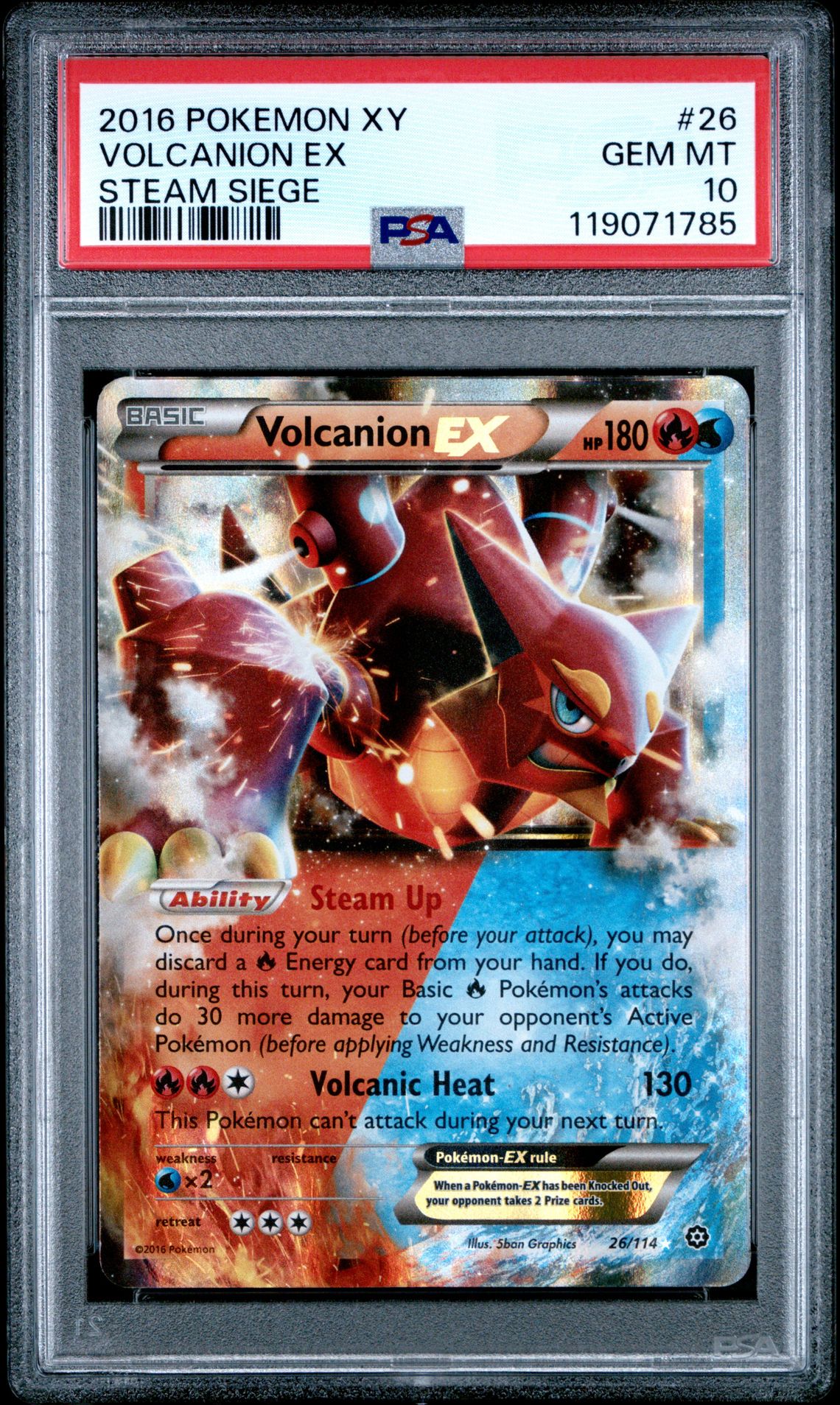 2016 Pokemon POKEMON XY STEAM SIEGE #26 Volcanion Ex front