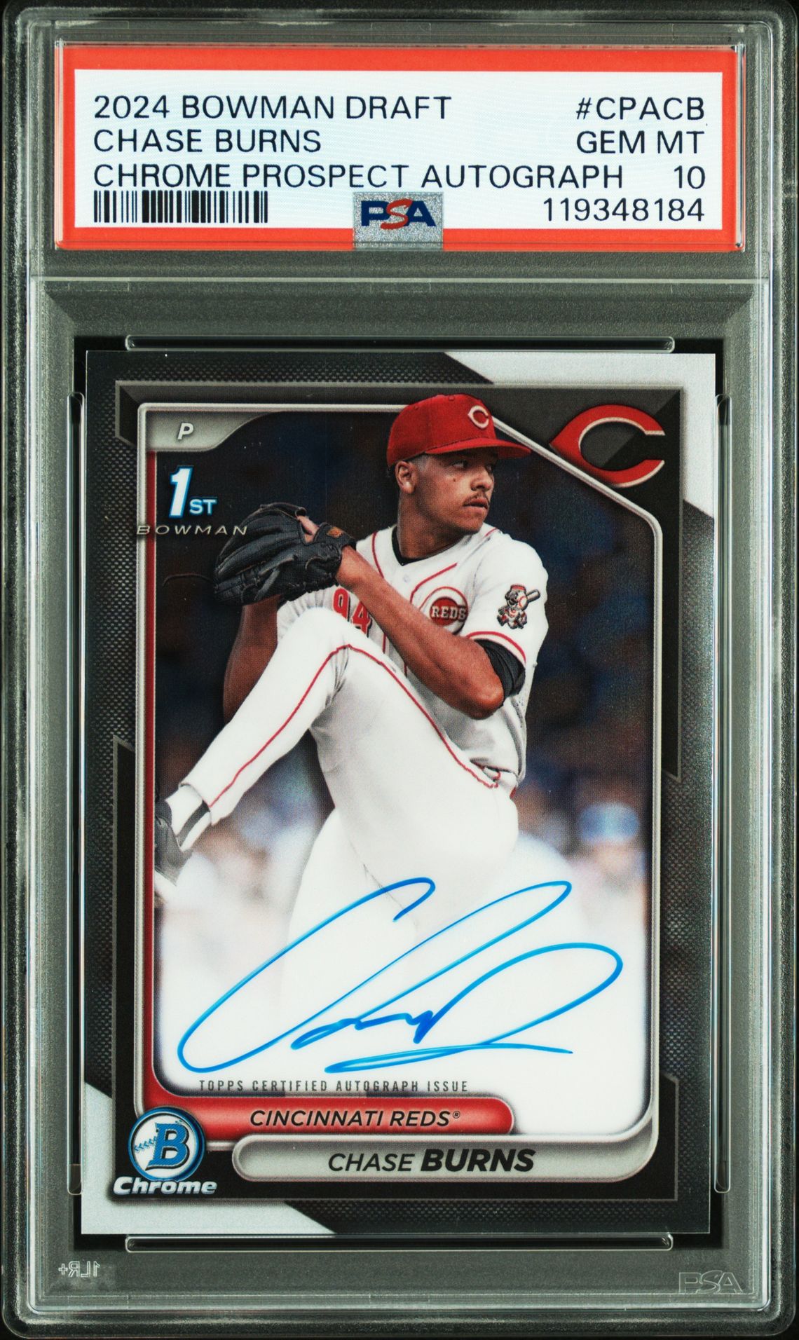 2024 Bowman BOWMAN DRAFT CHROME PROSPECT AUTOGRAPHS #CPACB Chase Burns front