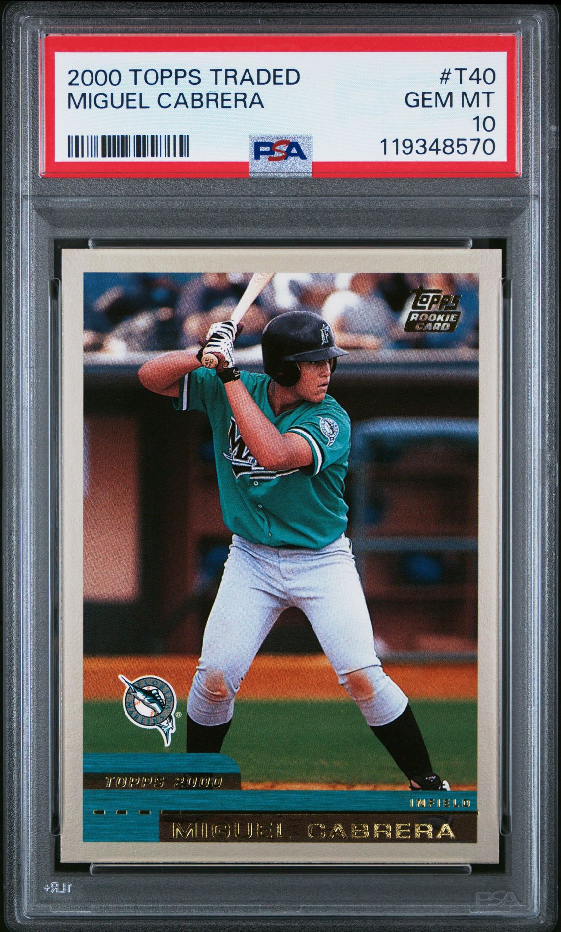 2000 Topps Traded Miguel Cabrera #T40 Gem Mt 10 front