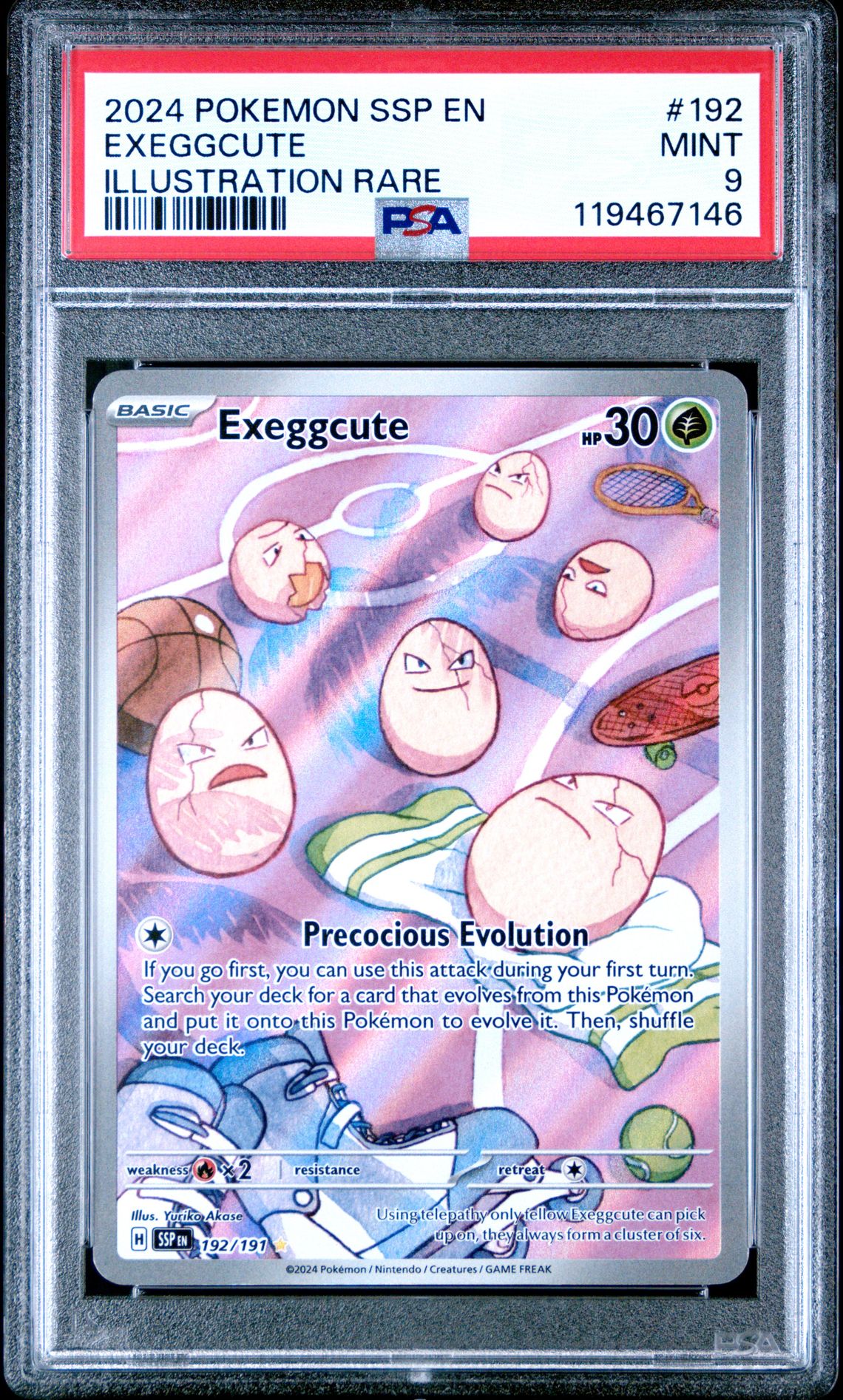 2024 Pokemon Ssp En-Surging Sparks Exeggcute #192 (Illustration Rare) Mint 9 front
