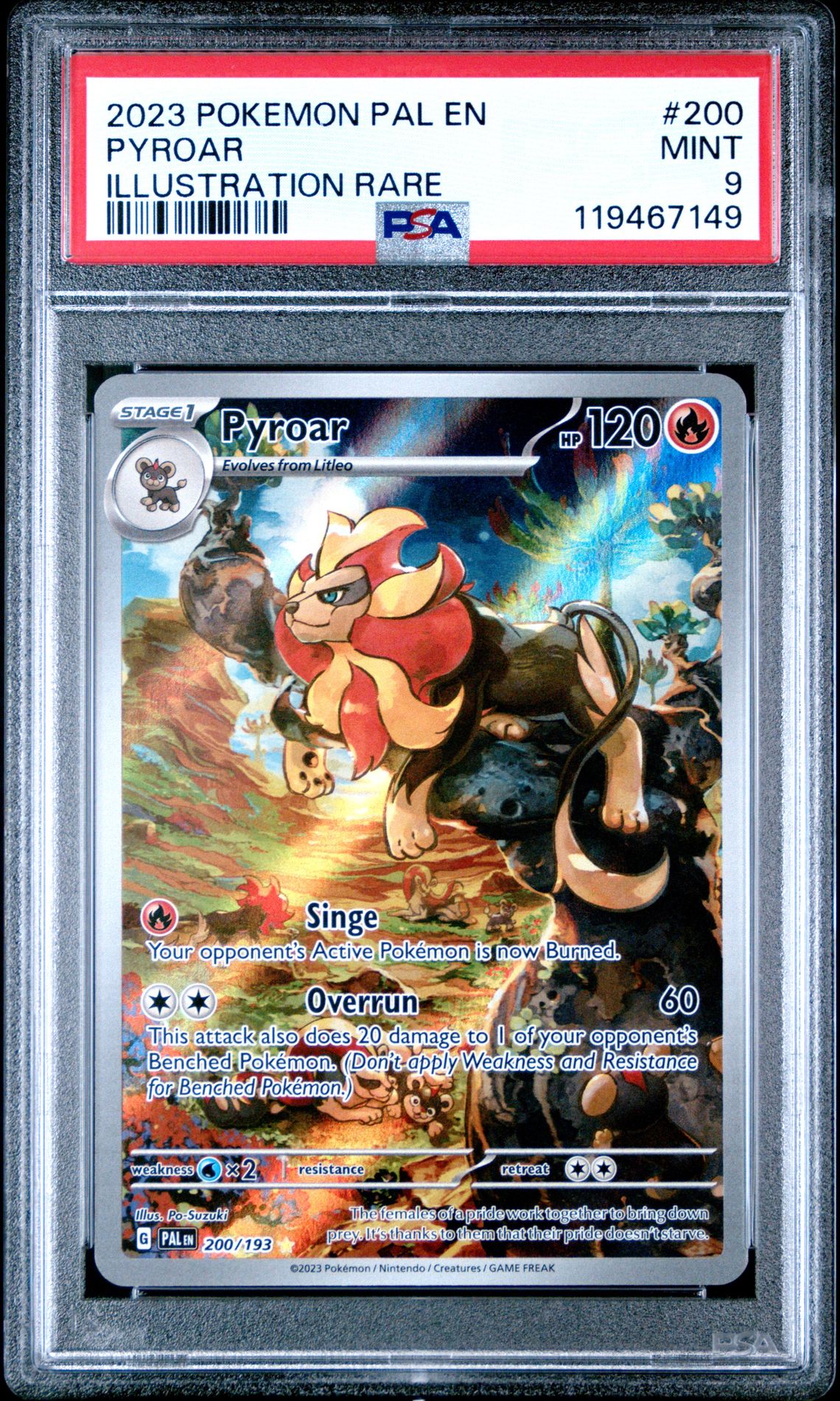 2023 Pokemon Pal En-Paldea Evolved Pyroar #200 (Illustration Rare) Mint 9 front