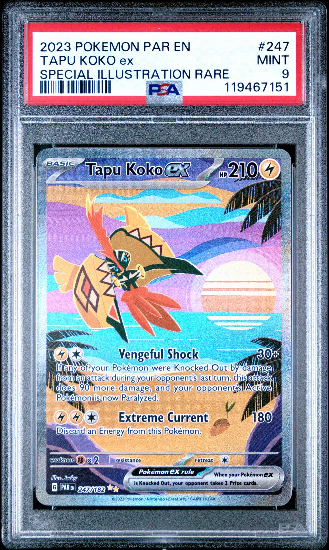 2023 Pokemon Par En-Paradox Rift Tapu Koko Ex #247 (Special Illustration Rare) Mint 9 front