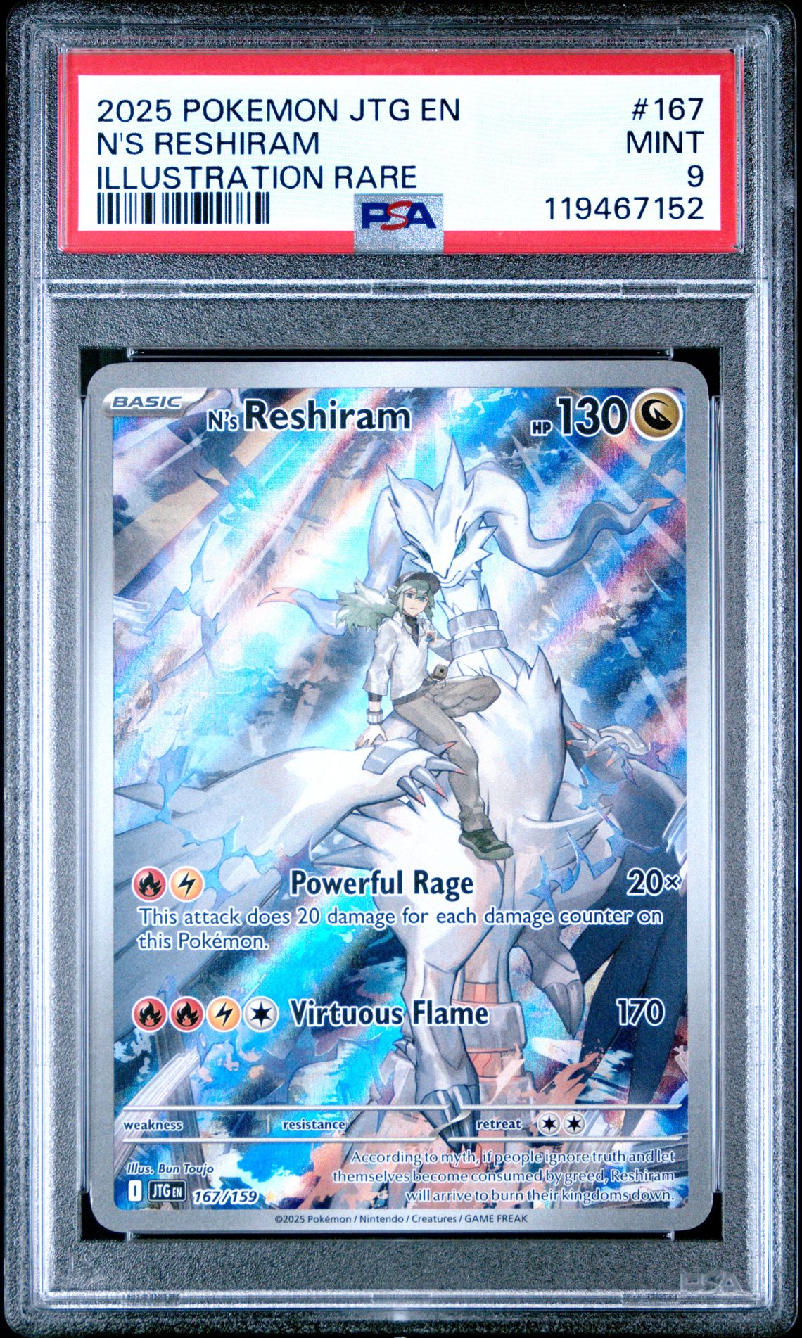 2025 Pokemon Jtg En-Journey Together N's Reshiram #167 (Illustration Rare) Mint 9 front