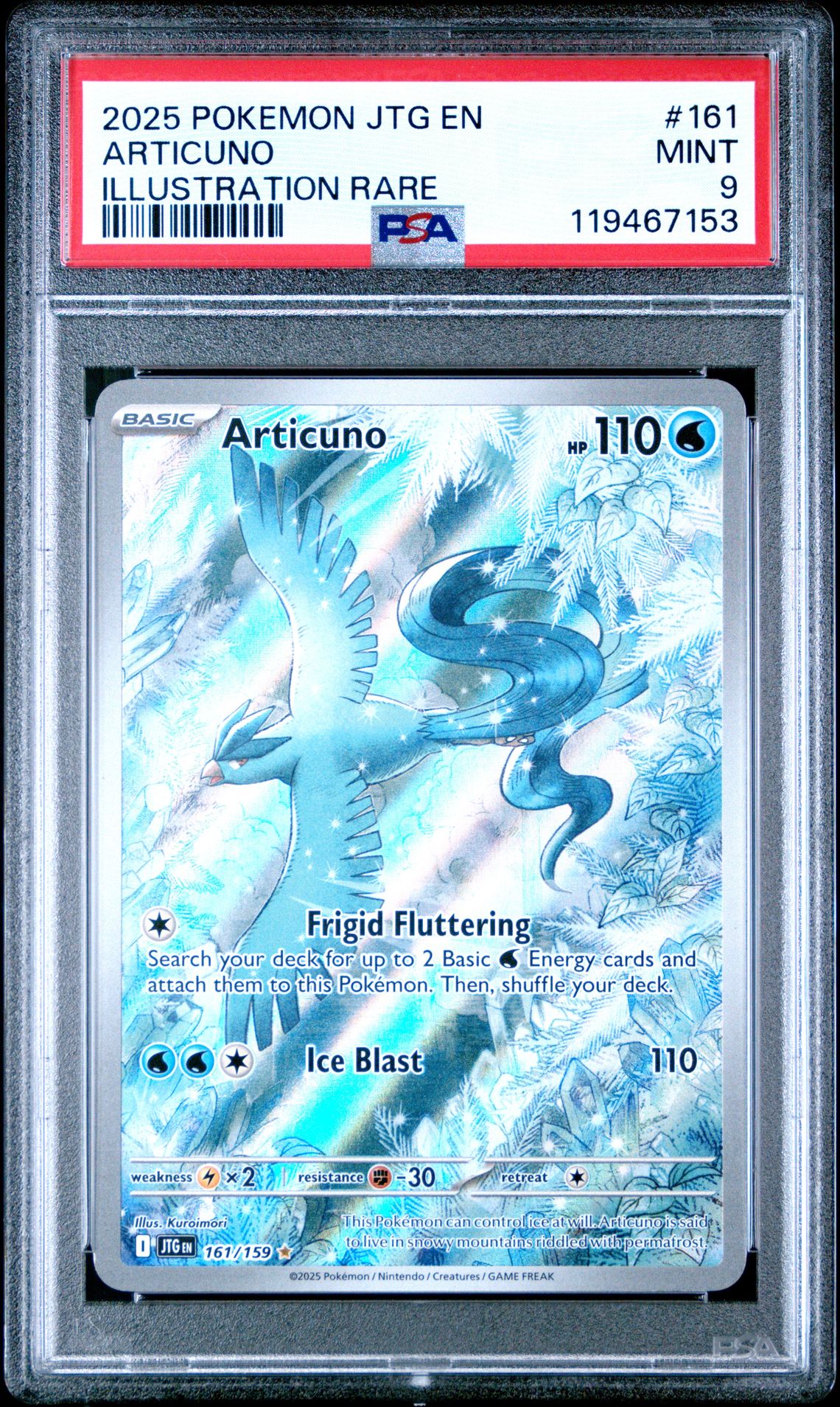 2025 Pokemon Jtg En-Journey Together Articuno #161 (Illustration Rare) Mint 9 front