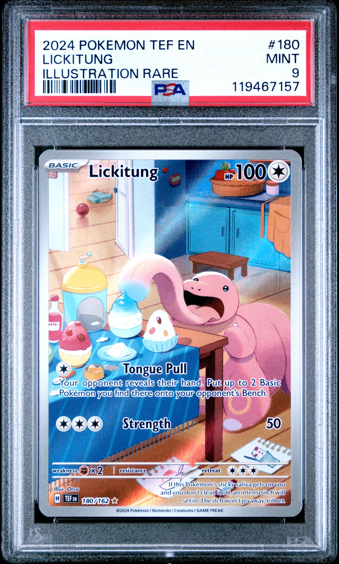 2024 Pokemon Tef En-Temporal Forces Lickitung #180 (Illustration Rare) Mint 9 front