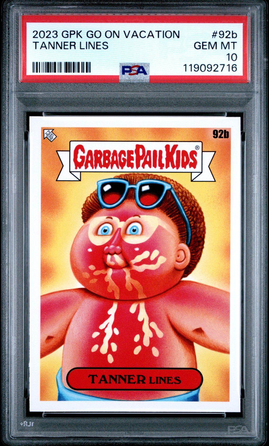 2023 Topps GARBAGE PAIL KIDS GO ON VACATION #92B Tanner Lines front