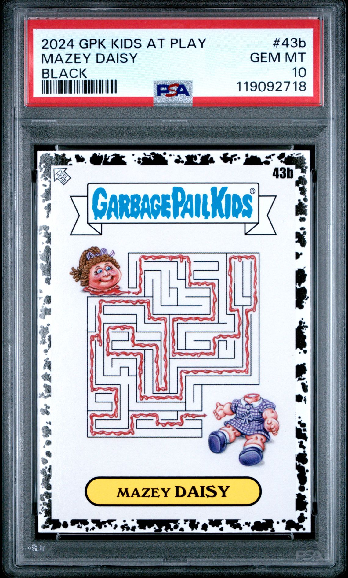 2024 Topps TOPPS GARBAGE PAIL KIDS: KIDS AT PLAY BLACK #43B Mazey Daisy front