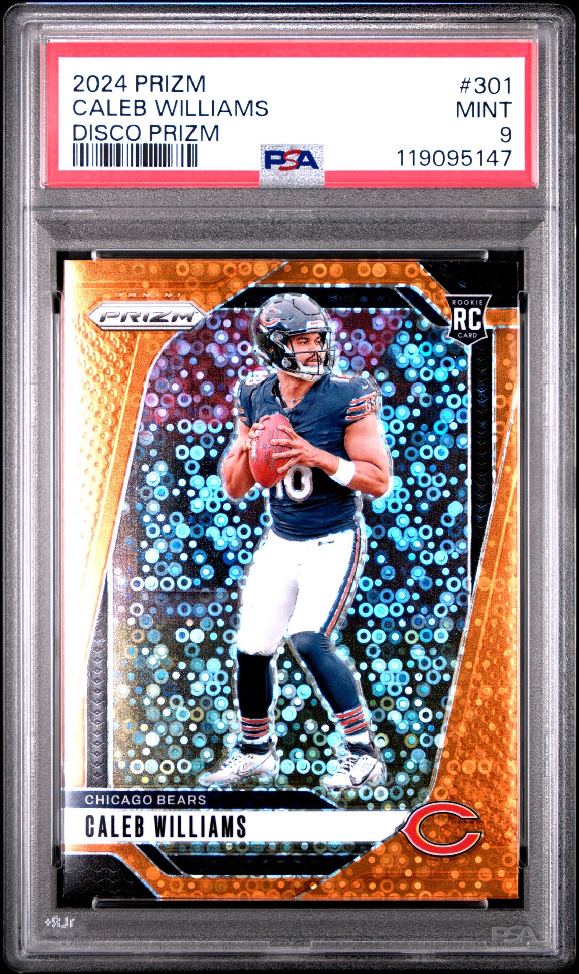 2024 Panini Prizm Caleb Williams #301 (Disco Prizm) Mint 9 front