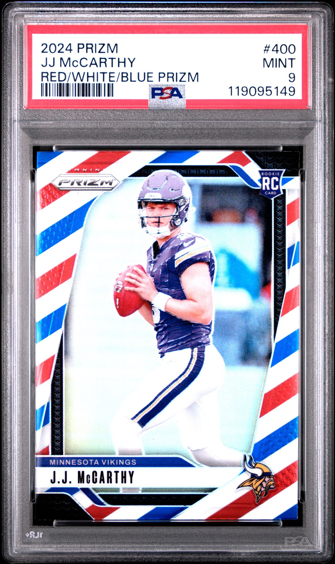 2024 Panini Prizm Jj Mccarthy #400 (Red/White/Blue Prizm) Mint 9 front