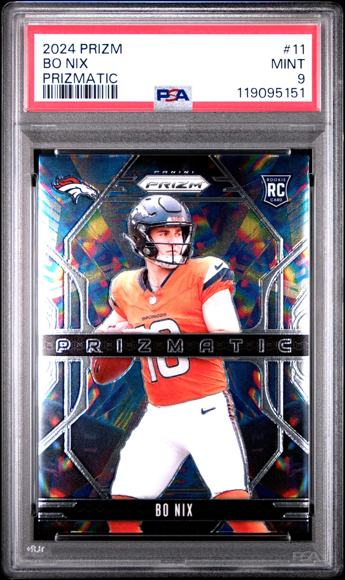 2024 Panini Prizm Prizmatic Bo Nix #11 Mint 9 front