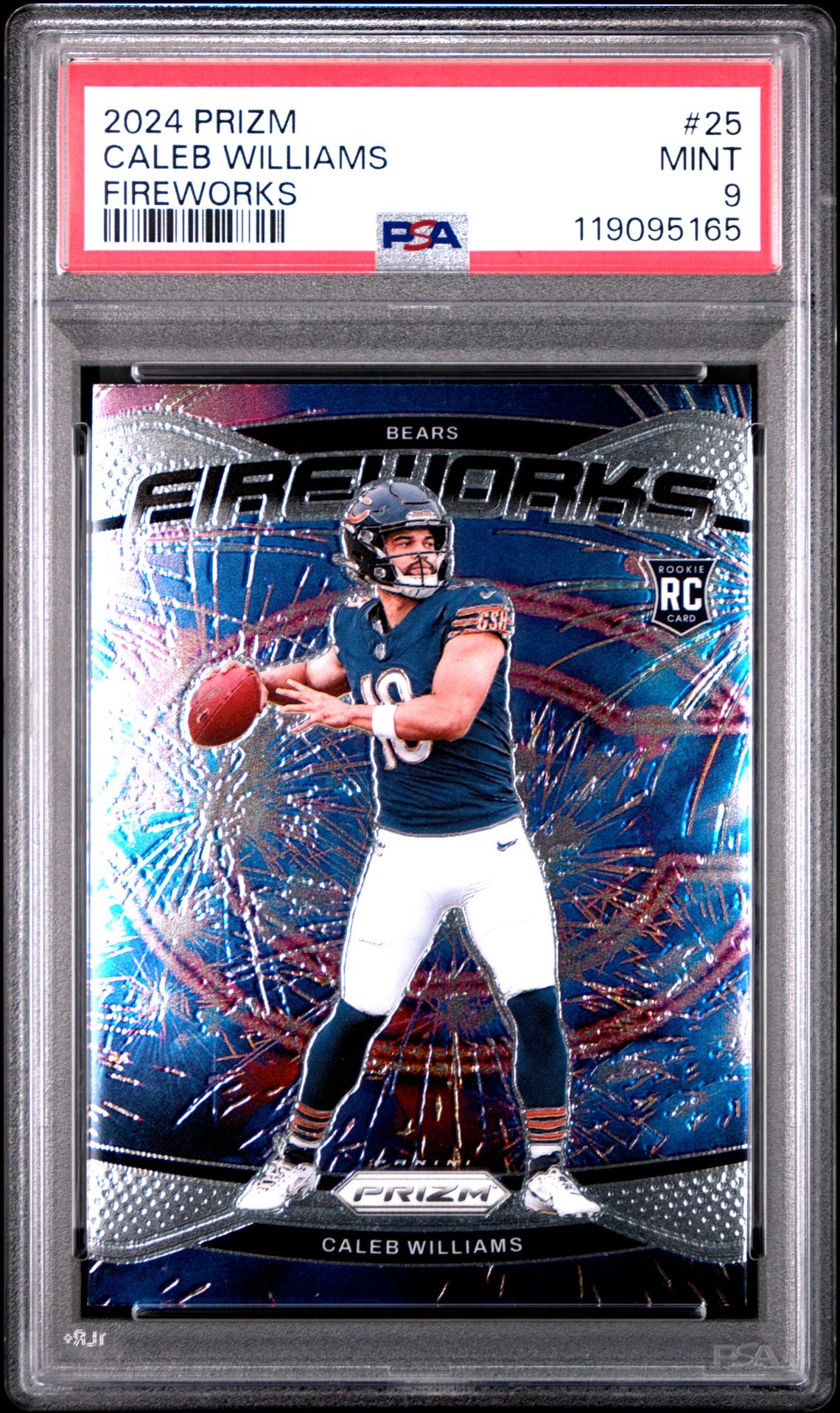 2024 Panini Prizm Fireworks Caleb Williams #25 Mint 9 front