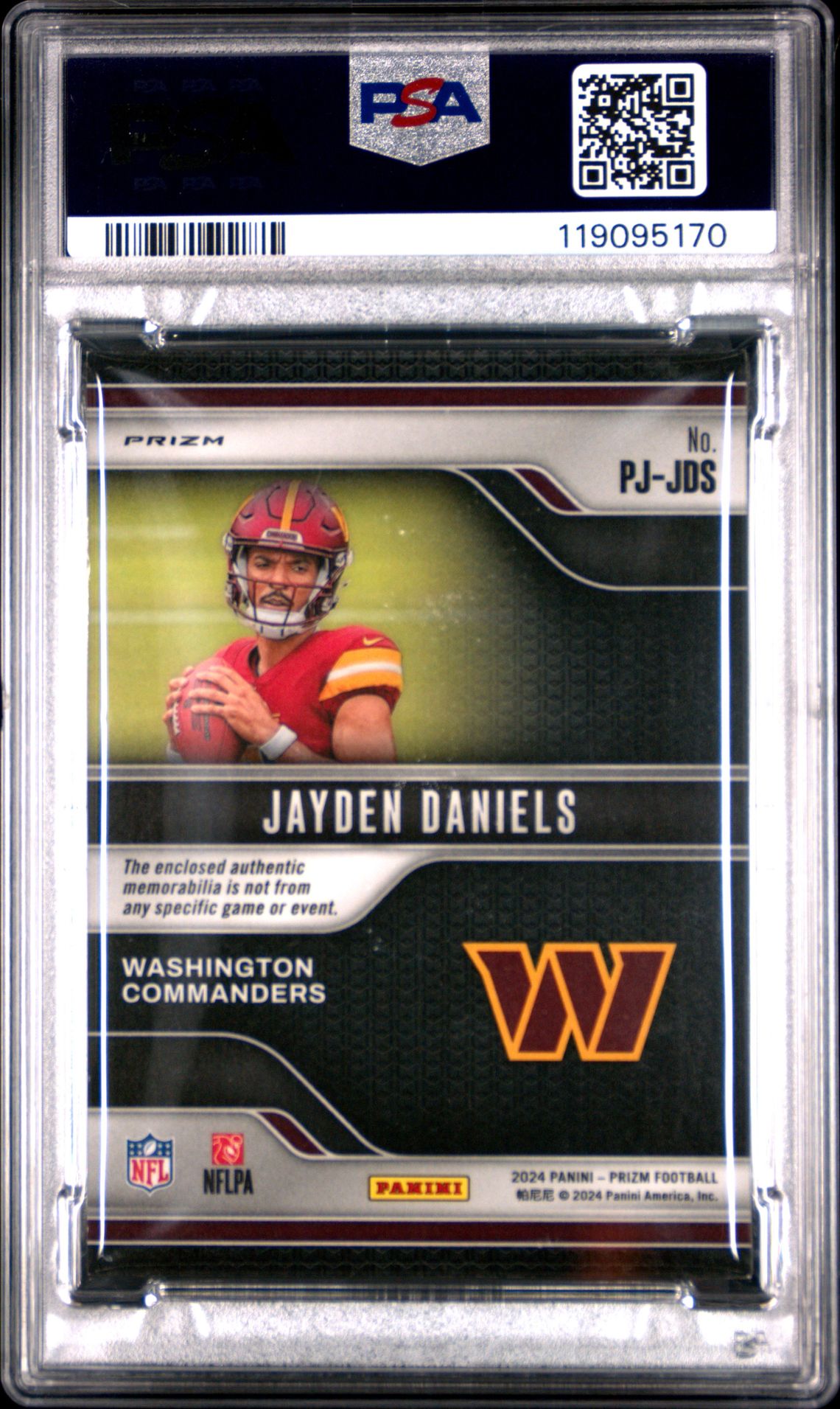 2024 Panini Prizm Premier Jerseys Jayden Daniels #Pjjds Nm-Mt 8 back