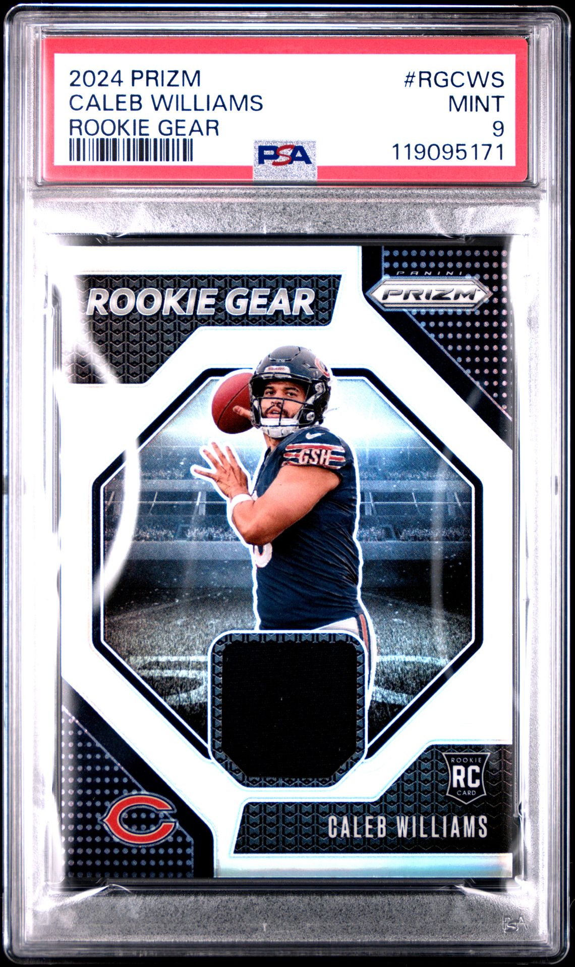 2024 Panini Prizm Rookie Gear Caleb Williams #Rgcws Mint 9 front