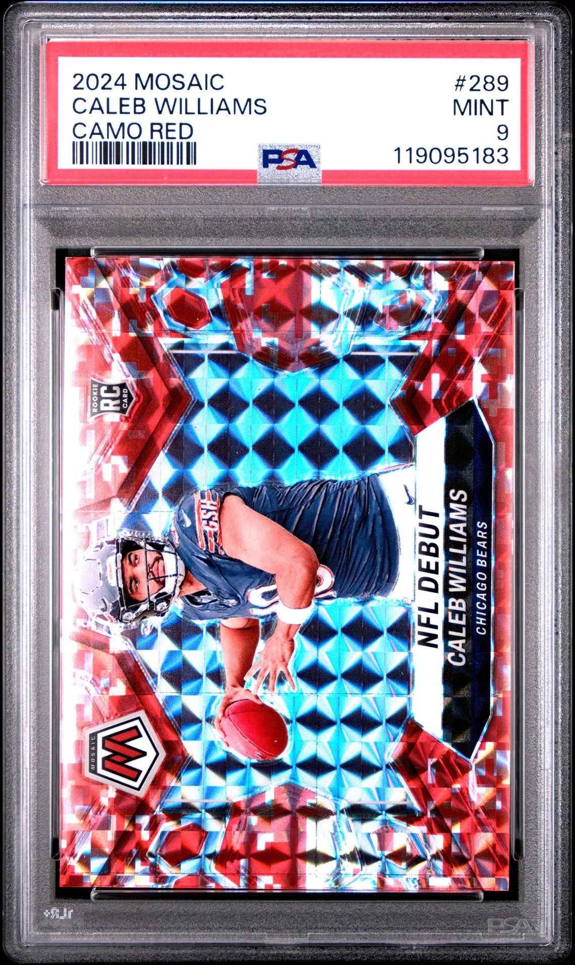 2024 Panini Mosaic Caleb Williams #289 (Camo Red) Mint 9 front