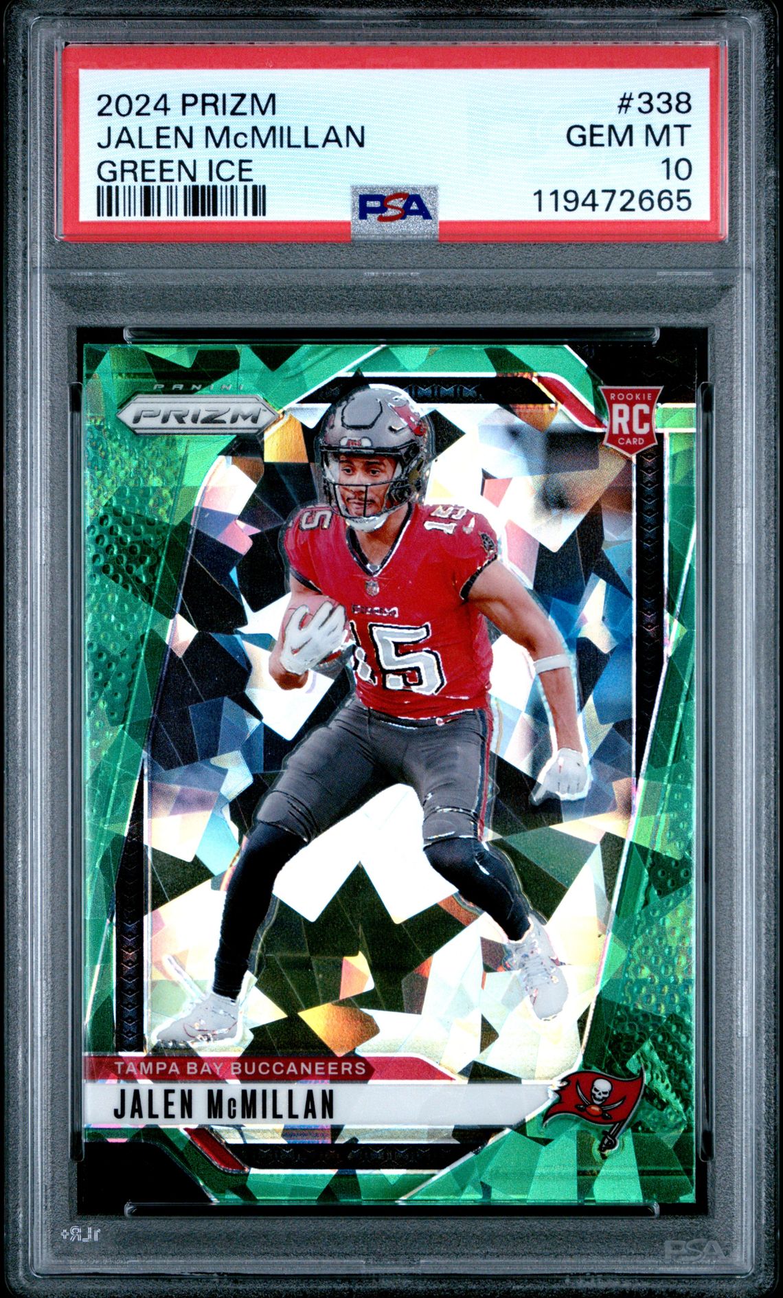 2024 Panini Prizm Jalen Mcmillan #338 (Green Ice) Gem Mt 10 front