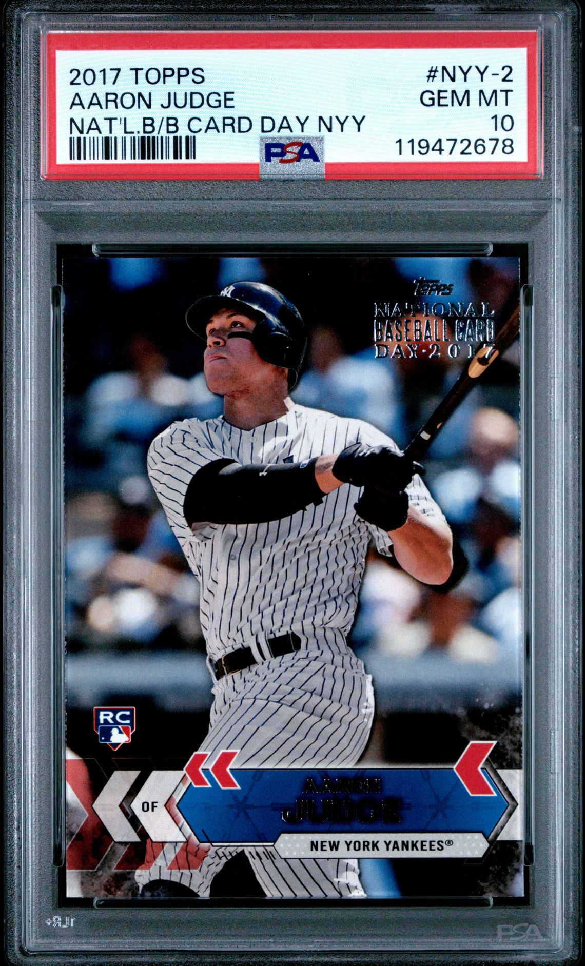2017 Topps National Baseball Card Day New York Yankees Aaron Judge #Nyy-2 (Nat'l.b/B Card Day Nyy) Gem Mt 10 front