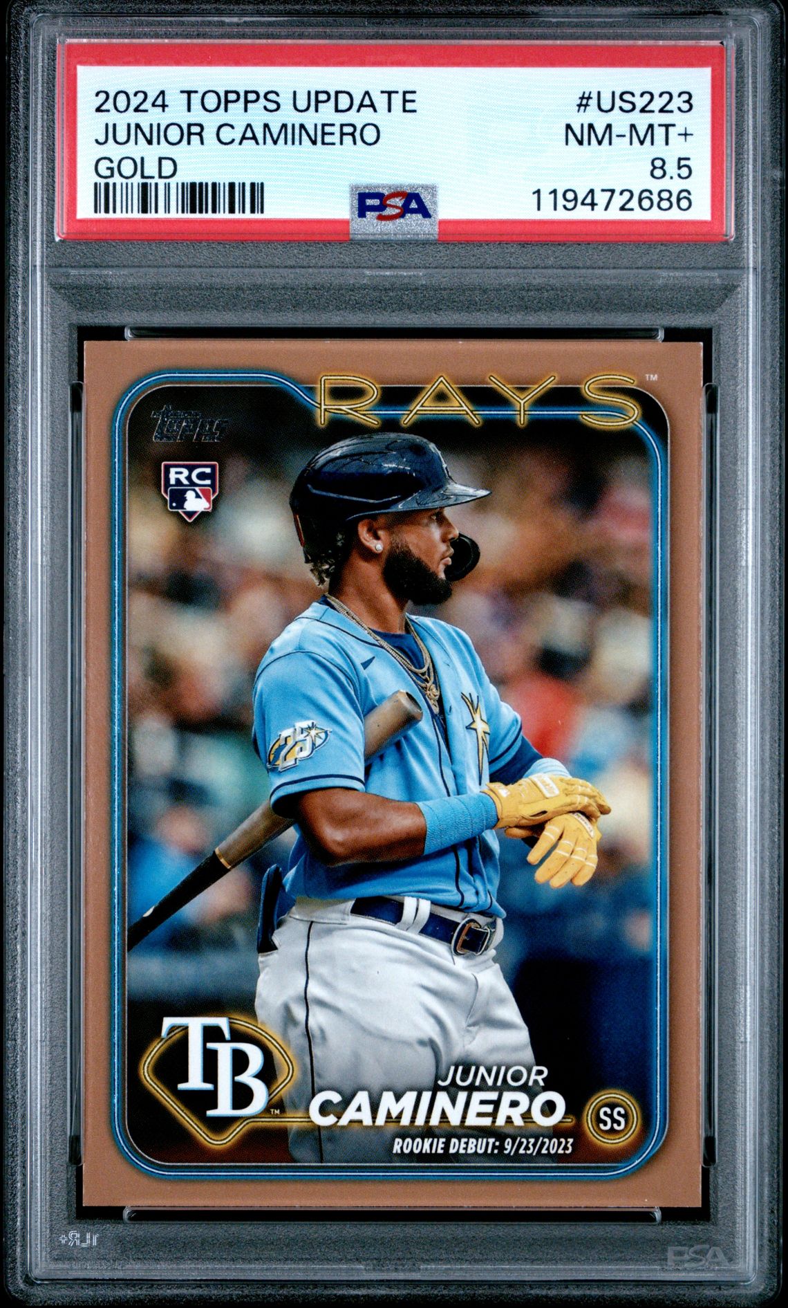 2024 Topps Update Junior Caminero #Us223 (Gold) Nm-Mt+ 8.5 front