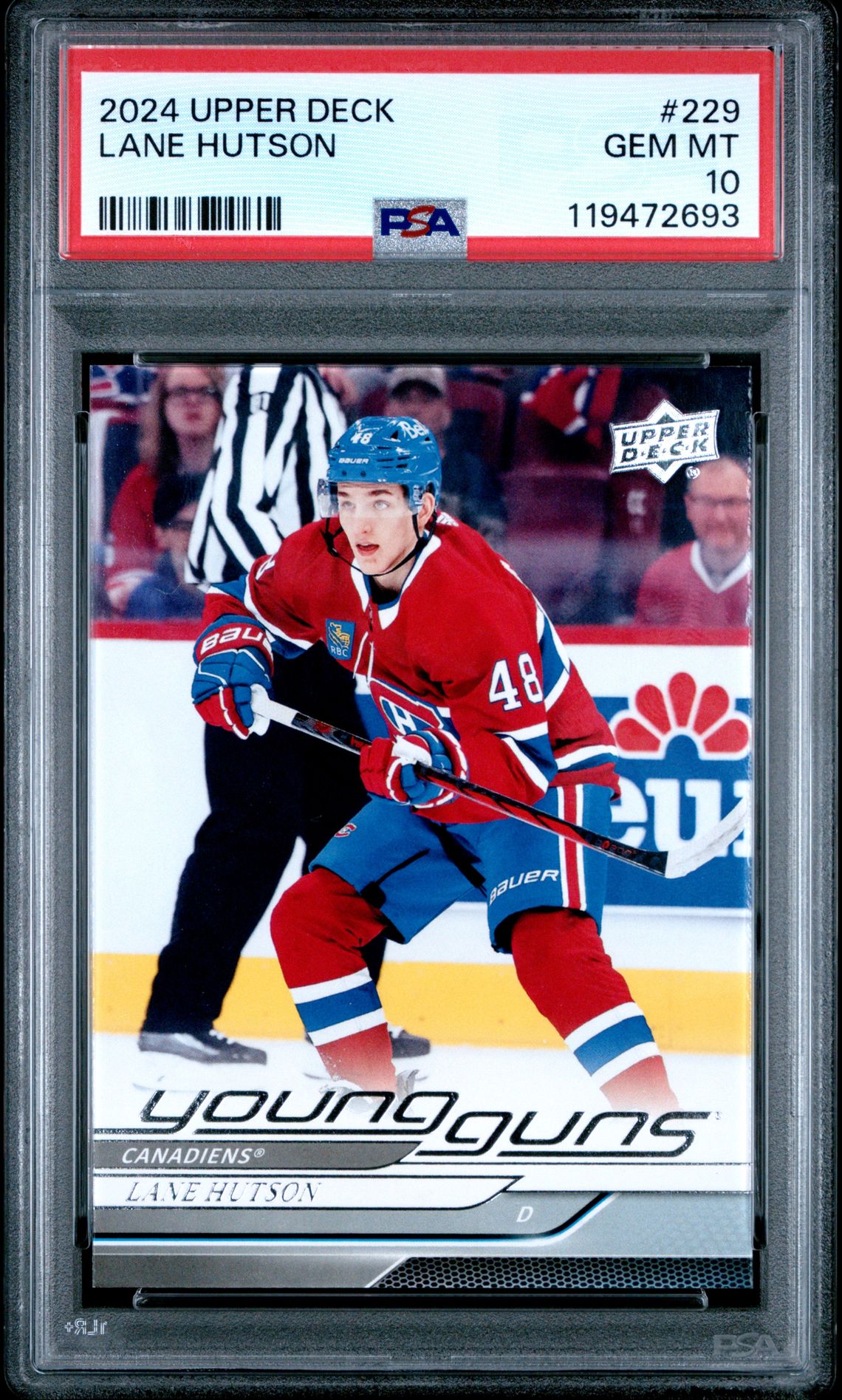 2024 Upper Deck Lane Hutson #229 Gem Mt 10 front