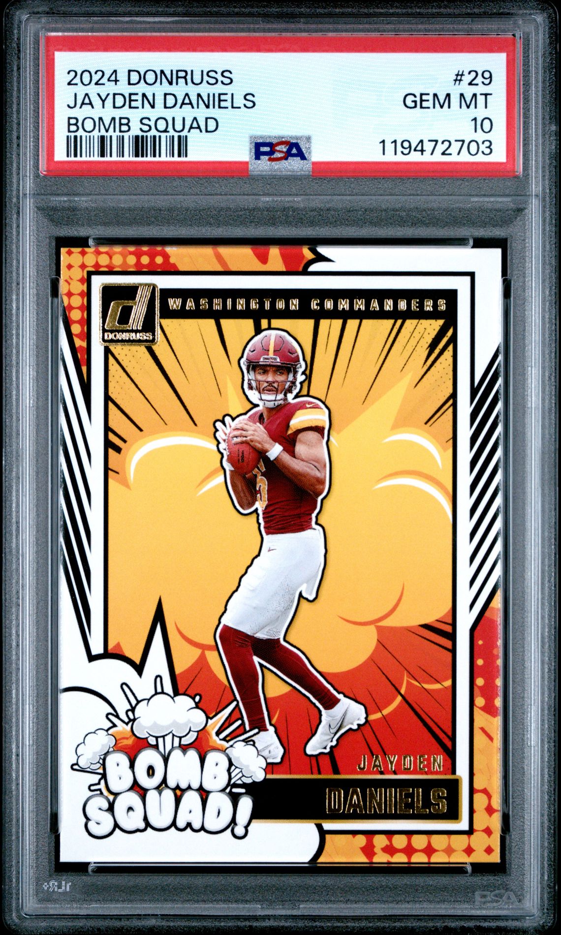 2024 Panini Donruss Bomb Squad Jayden Daniels #29 Gem Mt 10 front