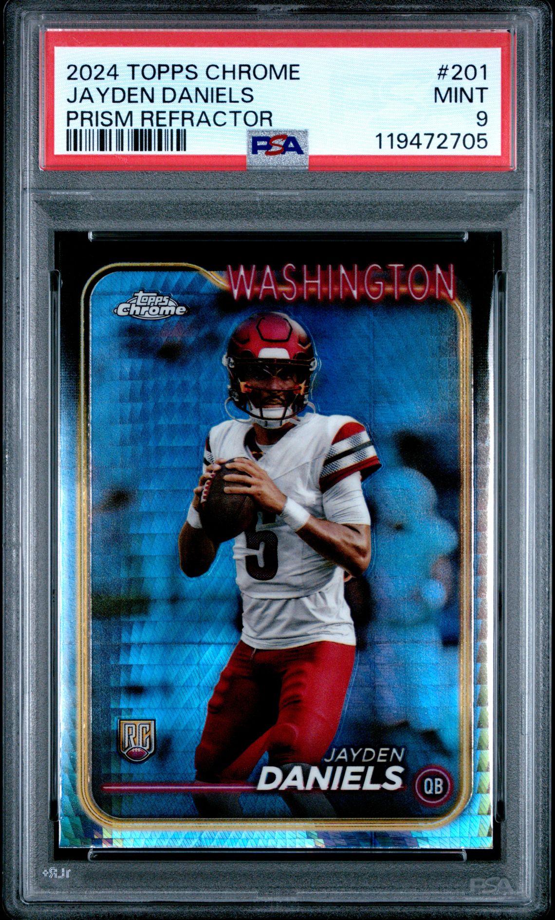 2024 Topps Chrome Jayden Daniels #201 (Prism Refractor) Mint 9 front