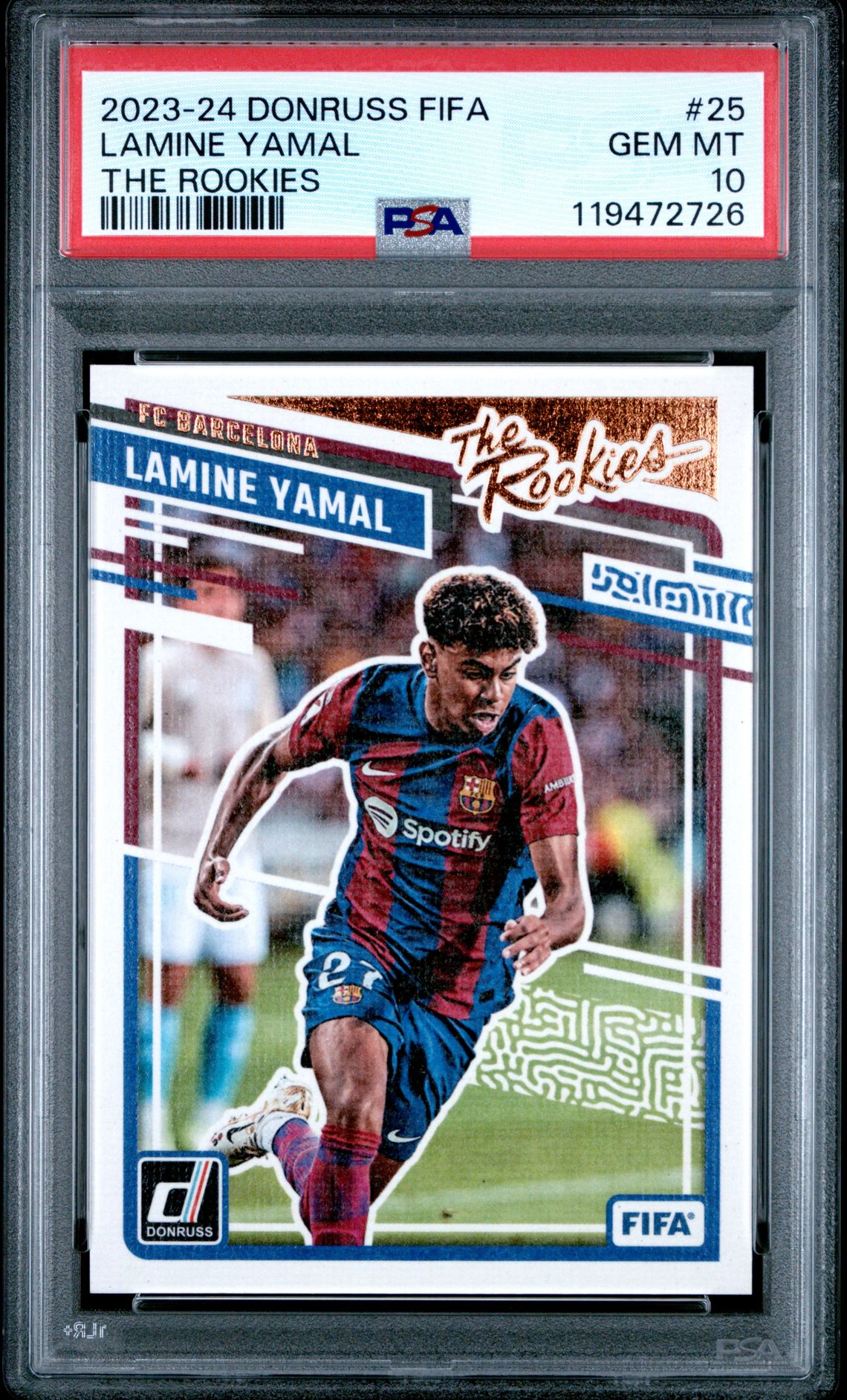 2023-24 Panini Donruss Fifa The Rookies Lamine Yamal #25 Gem Mt 10 front