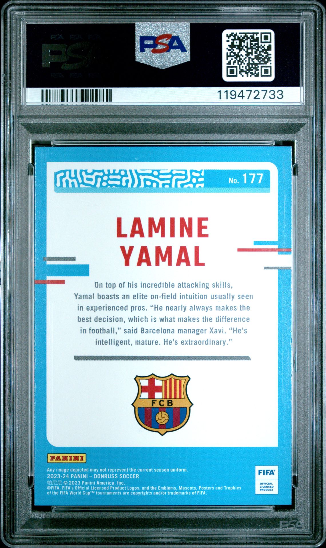 2023-24 Panini Donruss Fifa Lamine Yamal #177 Nm-Mt 8 back