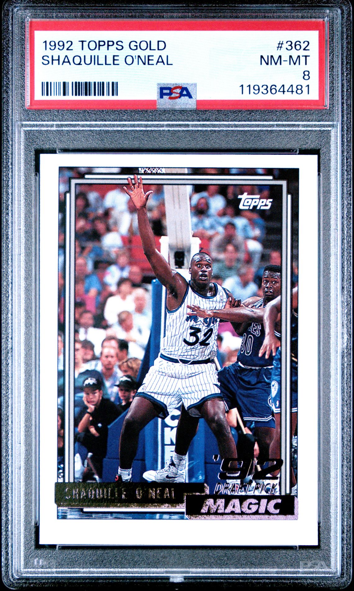 1992 Topps Gold Shaquille O'neal #362 Nm-Mt 8 front