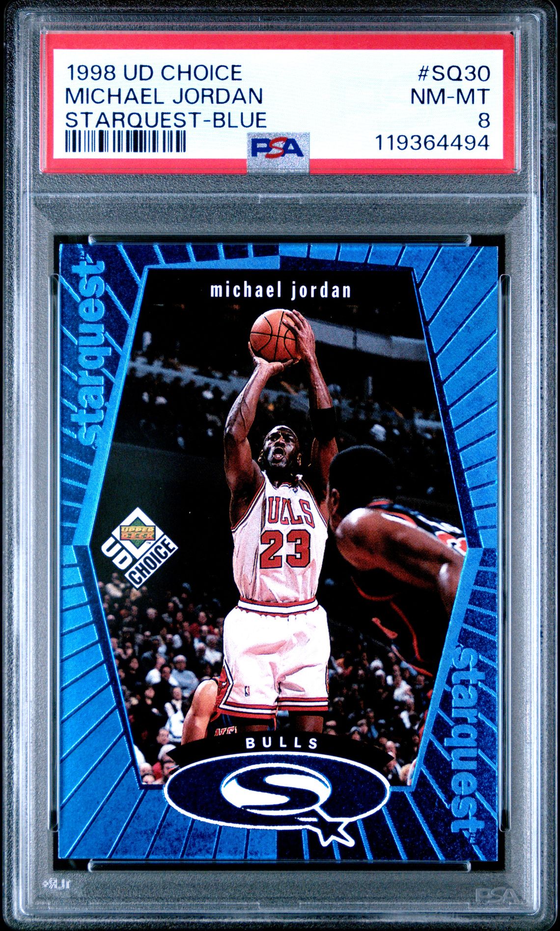1998 Ud Choice Starquest Michael Jordan #Sq30 (Starquest-Blue) Nm-Mt 8 front