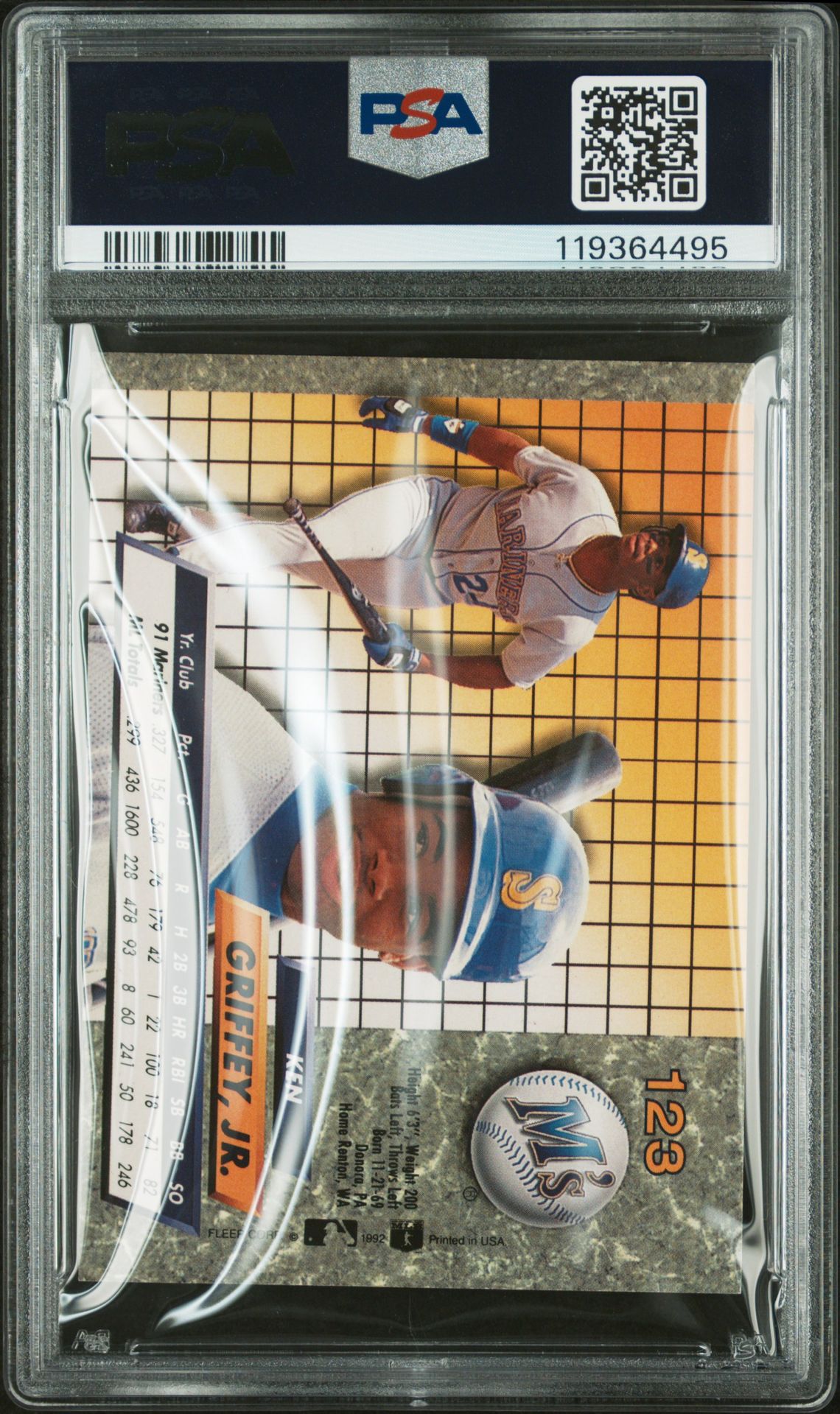 1992 Ultra Ken Griffey Jr. #123 Nm-Mt 8 back
