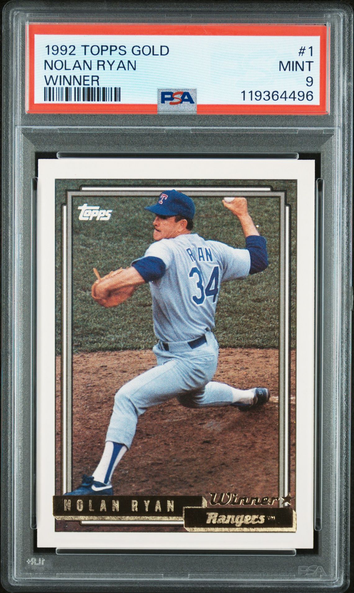 1992 Topps Gold Nolan Ryan #1 (Winner) Mint 9 front