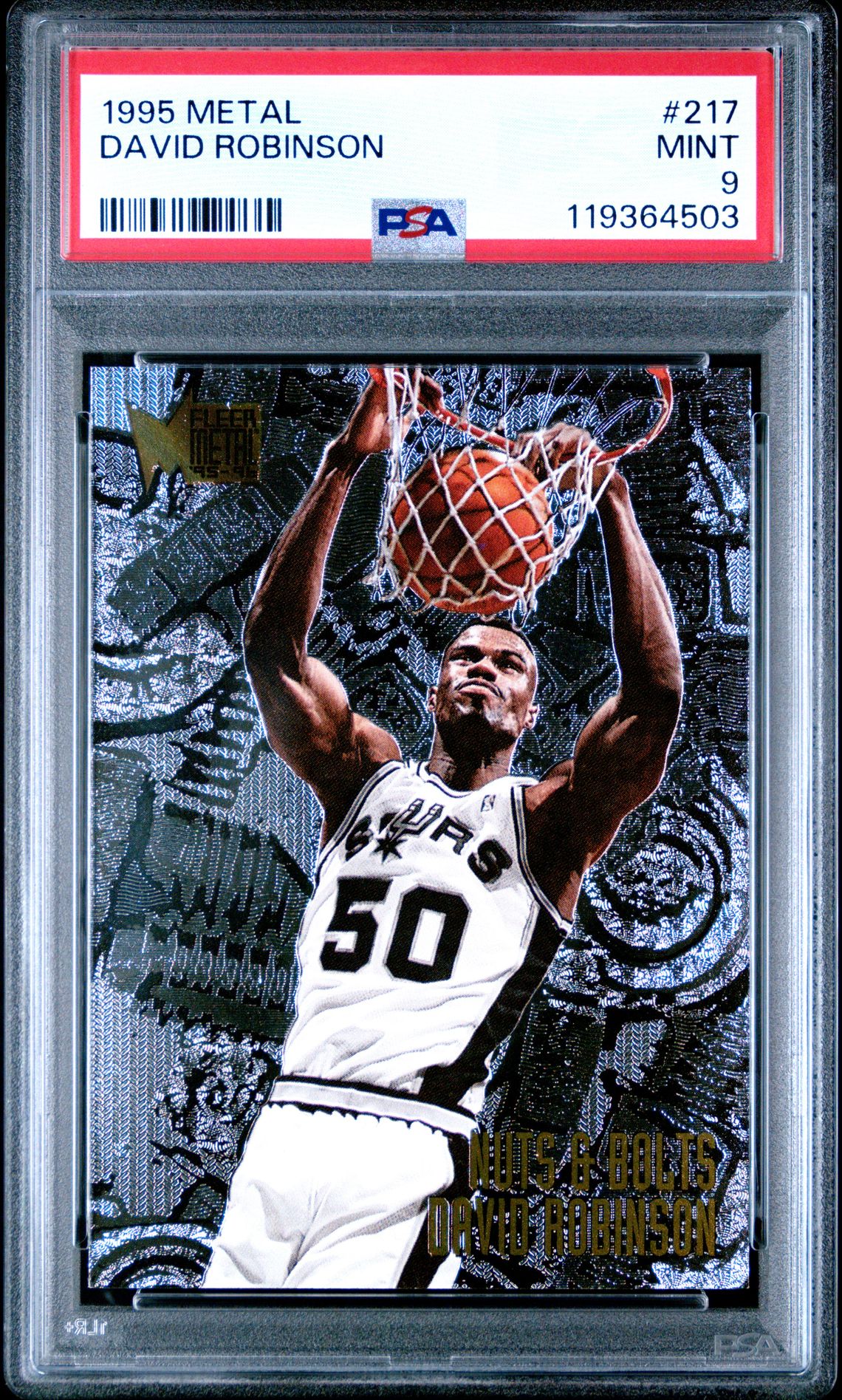 1995 Metal David Robinson #217 Mint 9 front