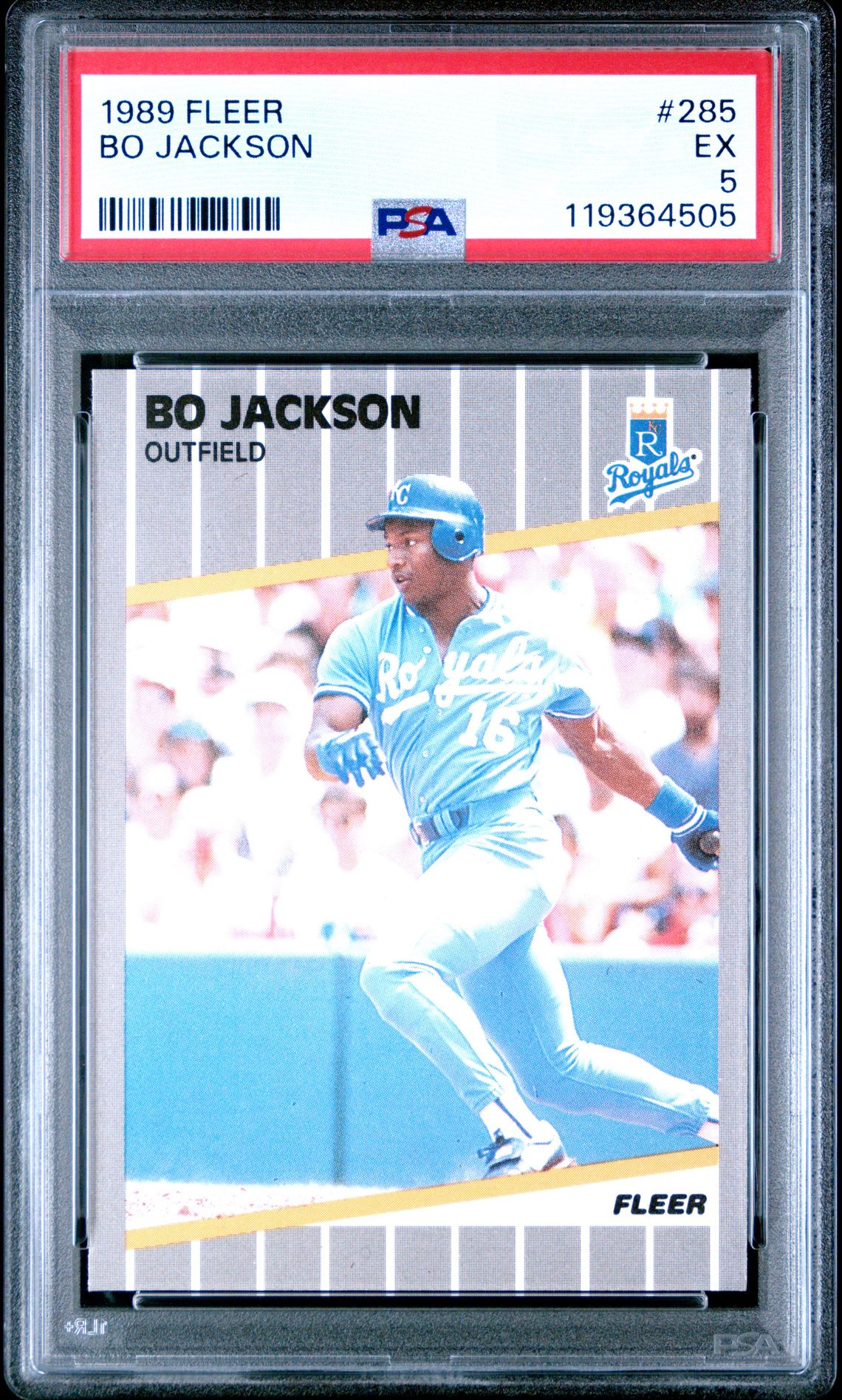 1989 Fleer Bo Jackson #285 Ex 5 front