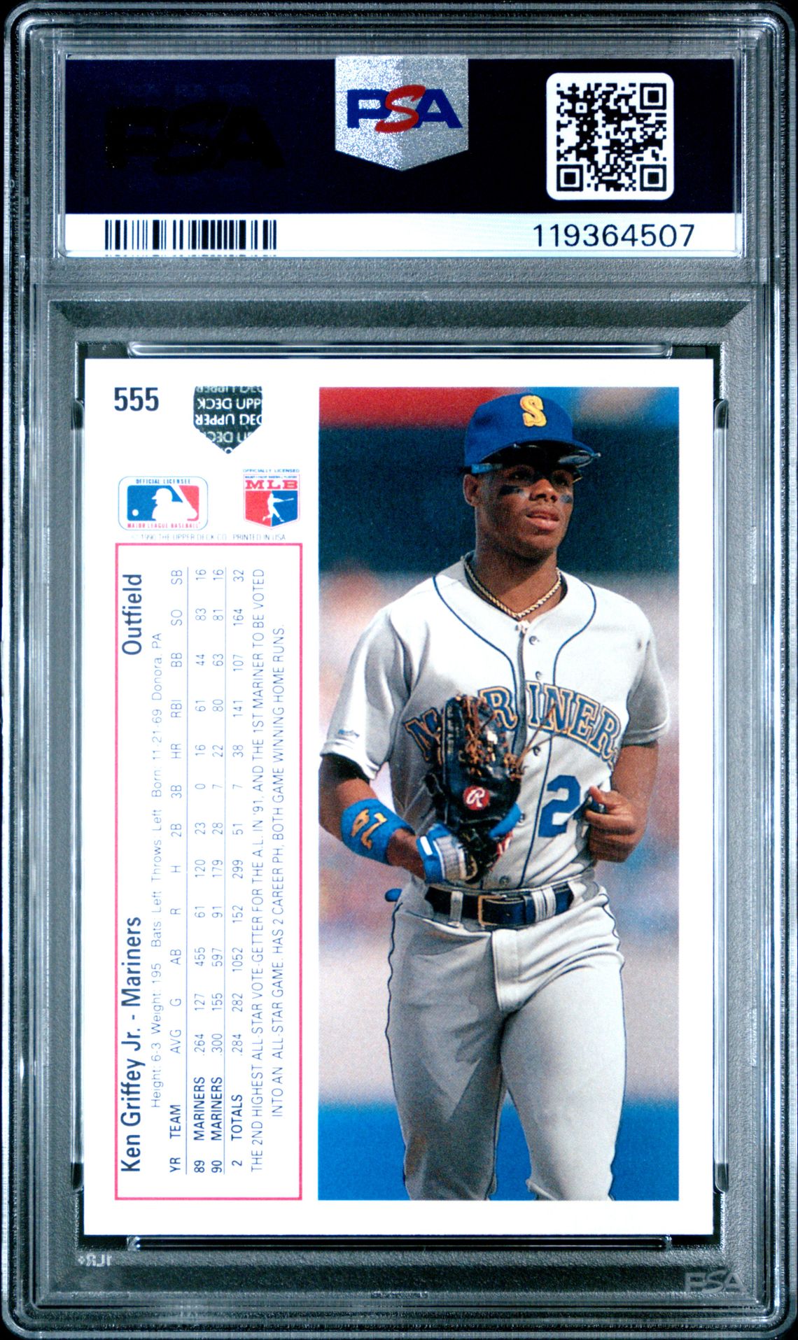 1991 Upper Deck Ken Griffey Jr. #555 Mint 9 back