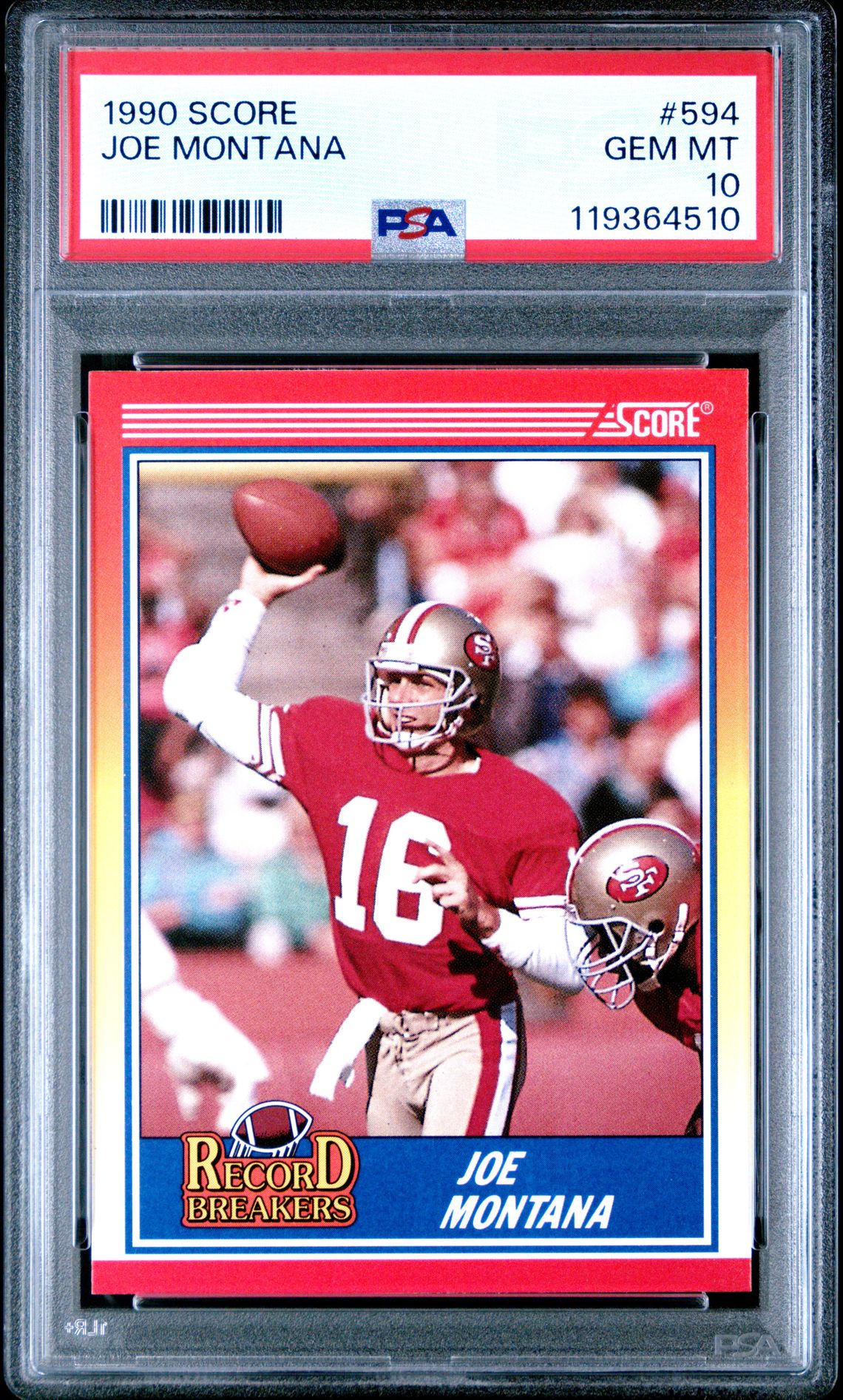 1990 Score Joe Montana #594 Gem Mt 10 front