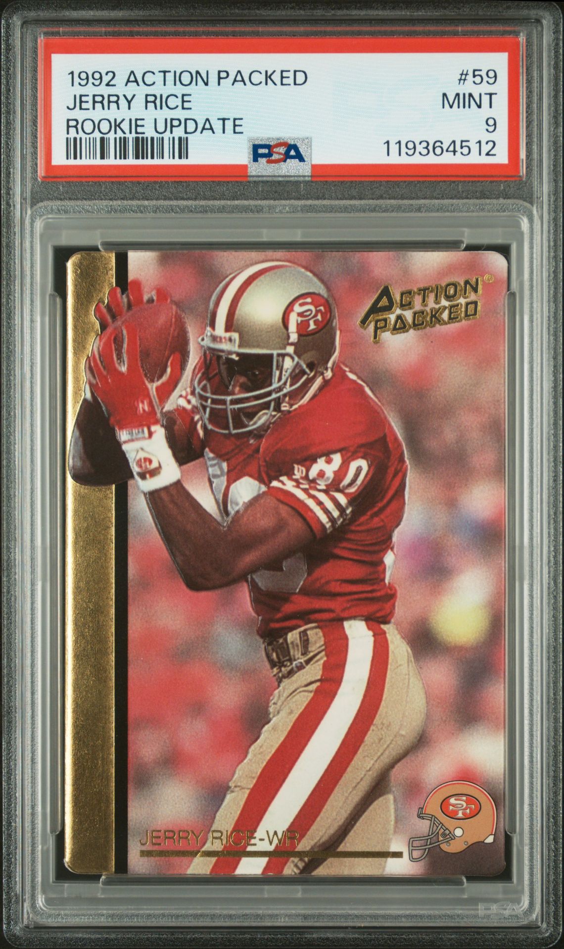 1992 Action Packed Rookie Update Jerry Rice #59 (Rookie Update) Mint 9 front