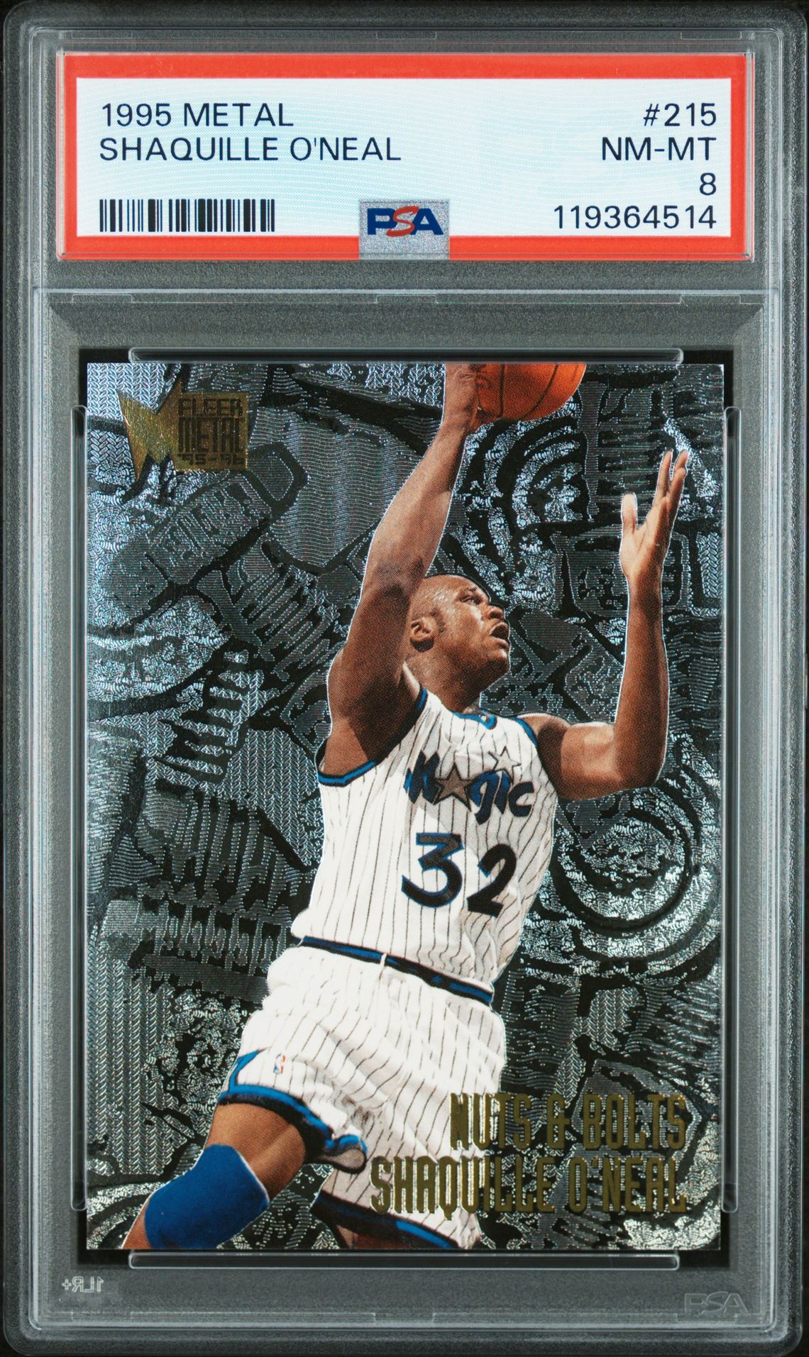 1995 Metal Shaquille O'neal #215 Nm-Mt 8 front