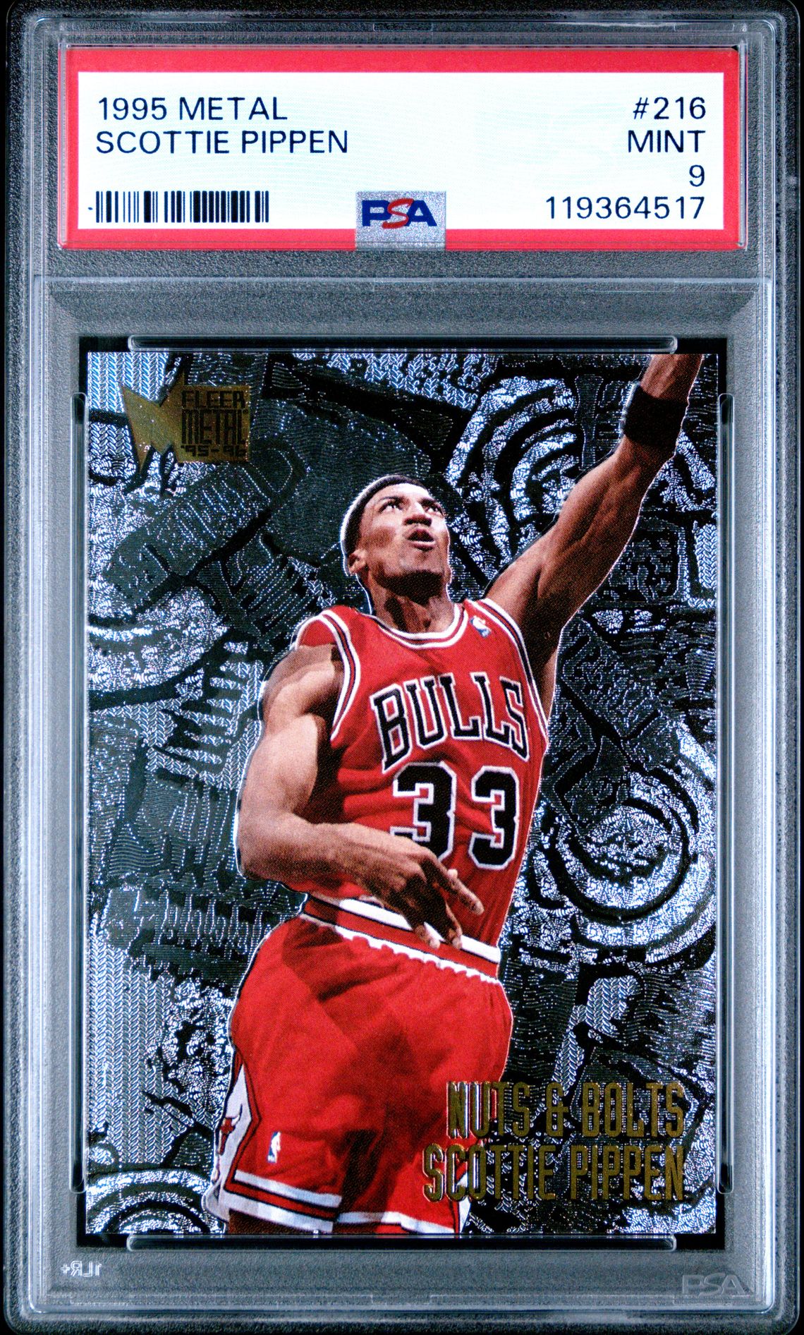 1995 Metal Scottie Pippen #216 Mint 9 front