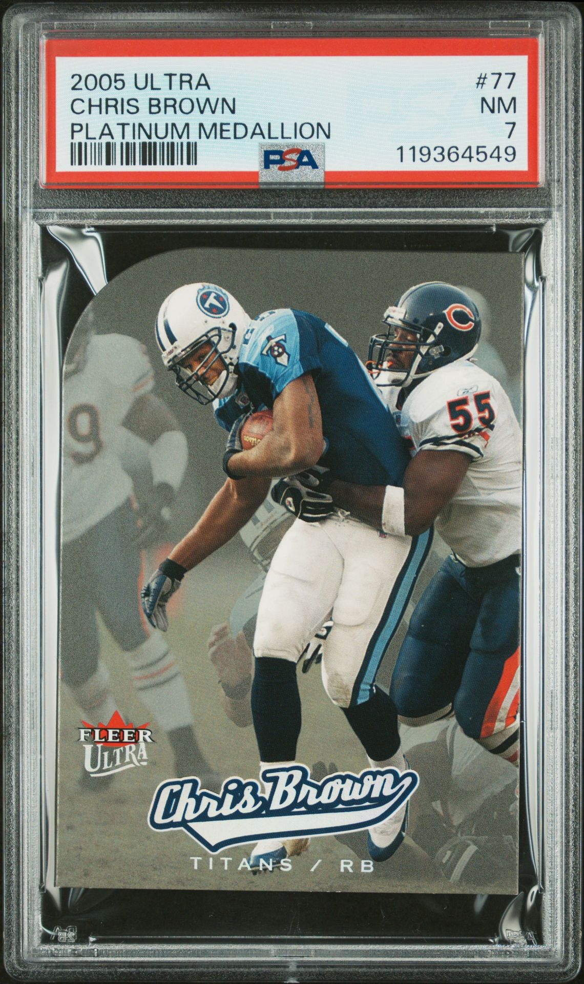 2005 Ultra Chris Brown #77 (Platinum Medallion) Nm 7 front