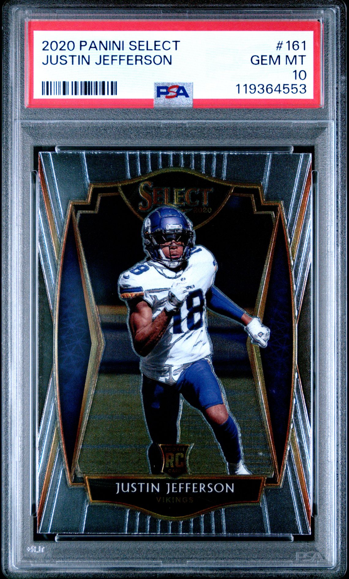 2020 Panini Select Justin Jefferson #161 Gem Mt 10 front