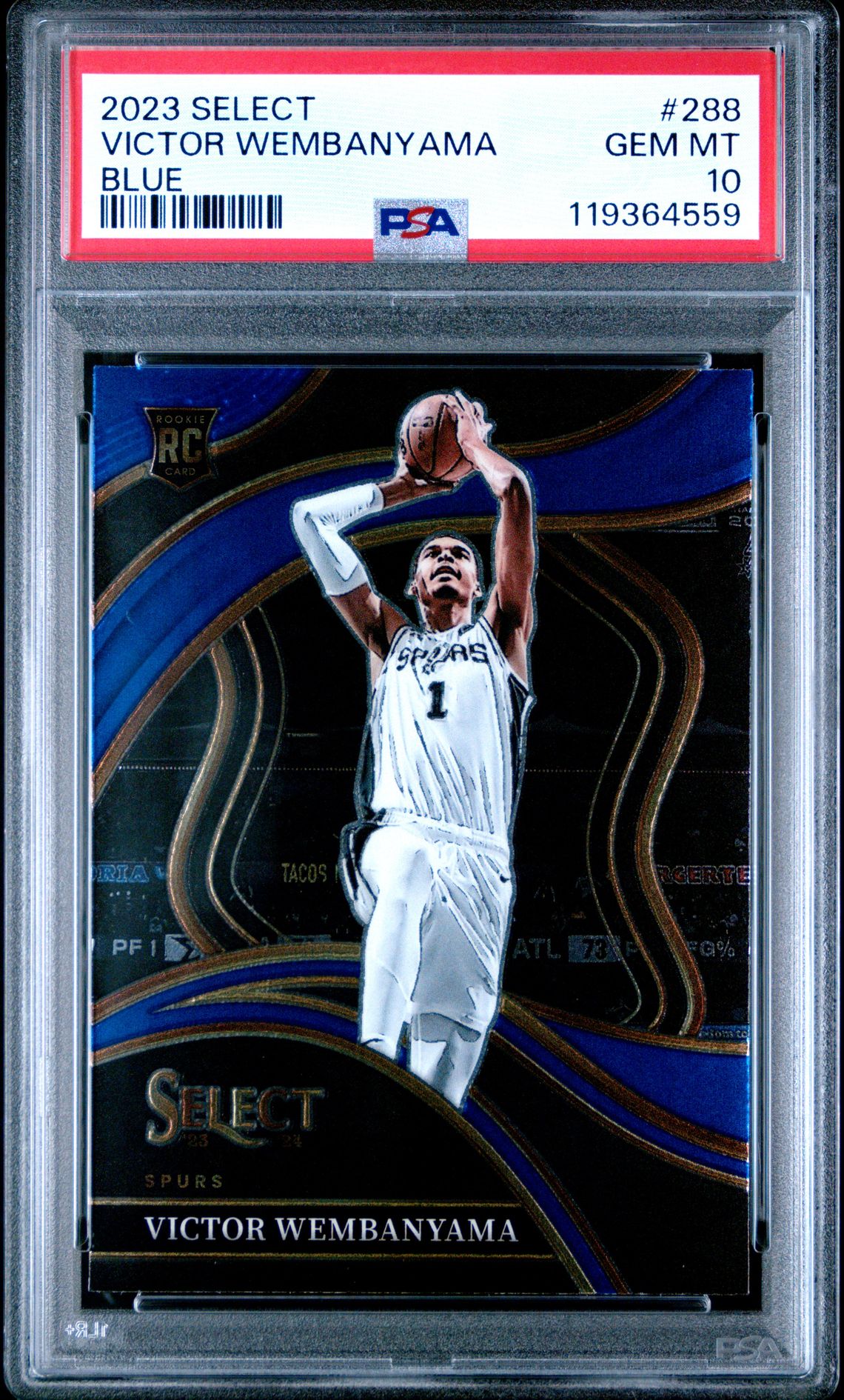 2023 Panini Select Victor Wembanyama #288 (Blue) Gem Mt 10 front