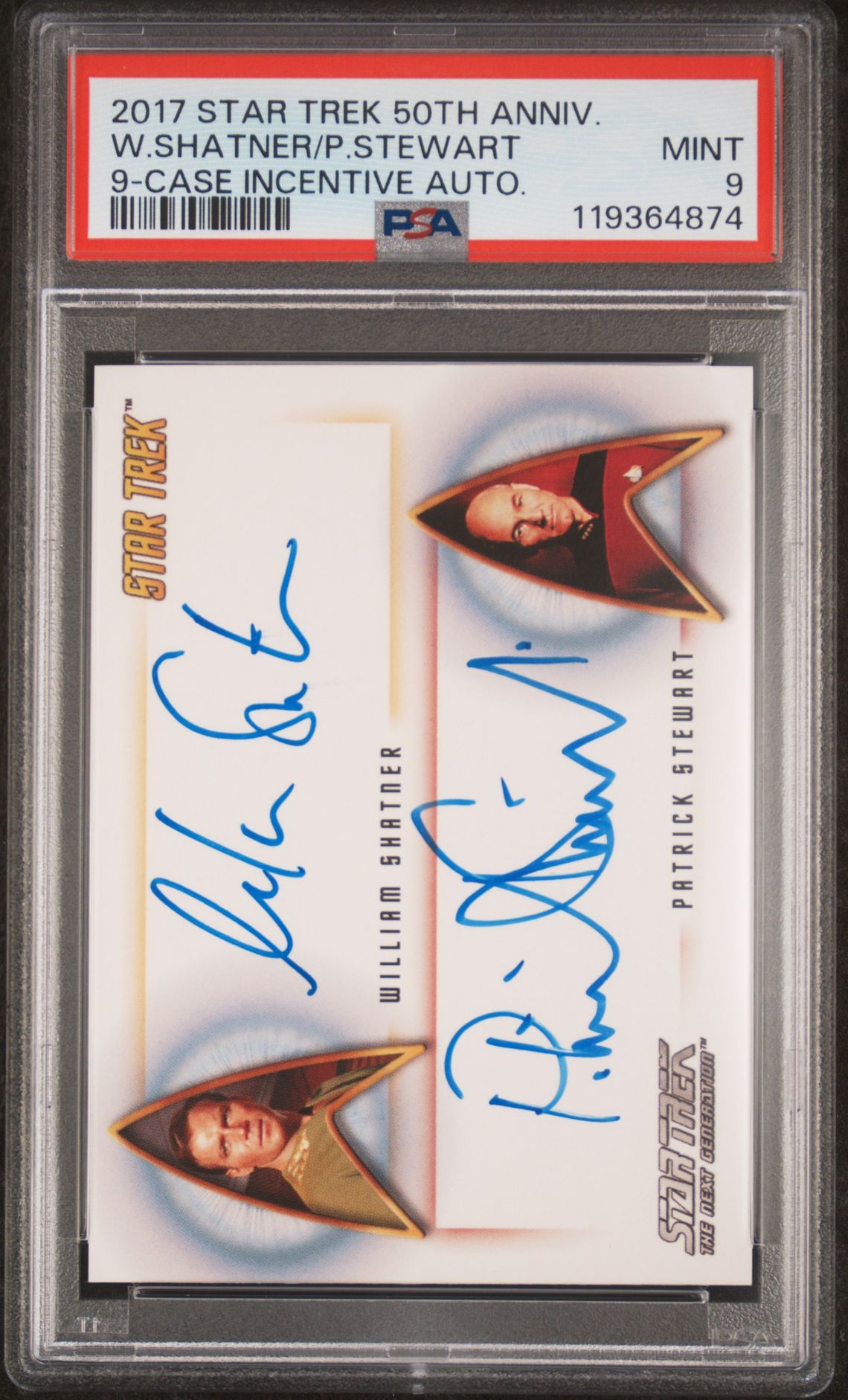2017 Star Trek 50Th Anniversary 9-Case Incentive Autographs W.shatner/P.stewart (9-Case Incentive Auto.) Mint 9 front