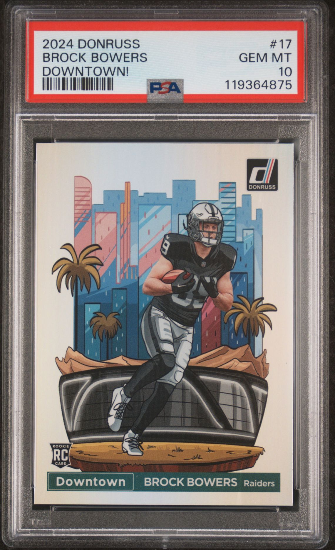 2024 Panini Donruss Downtown! Brock Bowers #17 Gem Mt 10 front