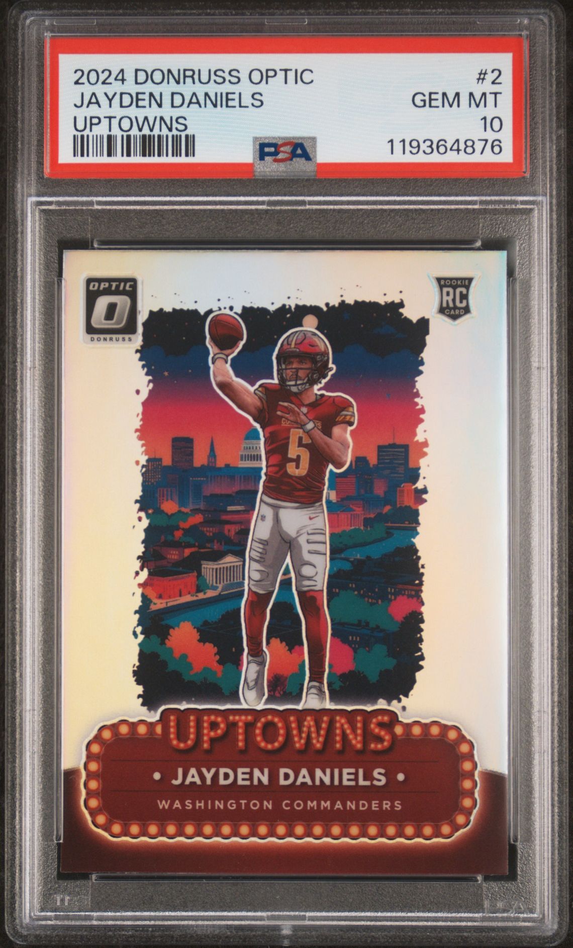 2024 Panini Donruss Optic Uptowns Jayden Daniels #2 Gem Mt 10 front